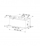 Built-in under-cupboard kitchen hood MAAN Fiugi 2 50 310 m3/h, Satin