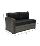 Mooduldiivan GENEVA 2-kohaline 132x81xH78 cm, vasaku k&auml;etoega, hall