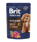 Brit Premium Dog kotike: fileed kastmes, veiseliha ja porgandiga, 85 g