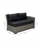 Mooduldiivan GENEVA 2-kohaline 132x81xH78 cm, parema k&auml;etoega, hall