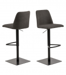 Baaritool AVANJA 43x51xH107cm, tumehall, jalg: must metall