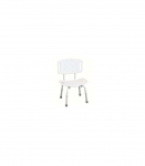 WILSON RF-820 REHA FUND White shower stool with cut-out and backrest
