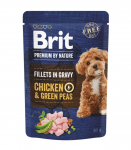 Brit Premium Dog kapsička Fillets in Gravy Chicken & Green Peas 85 g