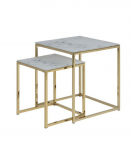 Abilauad 2tk ALISMA, 35x35xH40cm/45x45xH50cm, valge marmor klaas. Teras