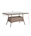 Laud TOSCANA 140x80xH73cm, beež