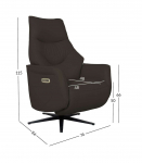 Tugitool DAYANA elektriline recliner 74x84xH115cm, pruun nahk