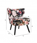 Tugitool LA PERLA, 63x73xH76cm, kattematerjal: samet kangas, v&auml;rv: lilleline