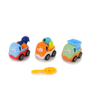 Set of 3 Construction Cars for Disassembly + Screwdriver Concrete mixer Crane Tipper