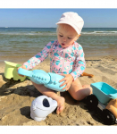 WOOPIE GREEN liivakomplekt &auml;mbriga ja labidaga &mdash; krokodill seljakotis, 10 osa. Biolagunev orgaaniline materjal