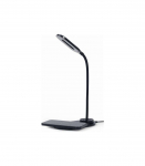 Gembird TA-WPC10-LED-01 Desk lamp with wireless charger, Black Cold white, warm white, natural 2893-7072 K Phone or