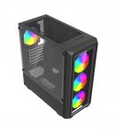 Savio Noctis Glass RGB Cube Black