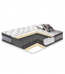 Voodi SANDRA 160x200cm, madratsiga HARMONY DUO, helehall