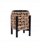 Lillepott WICKER alusega 20x20xH23cm, helepruun