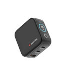 Verbatim 30238 Mini GaN Charger with Display, 65W, Indoor, AC, 20 V, Black