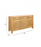 Kummut CHICAGO NEW 140x44xH86cm, tamm