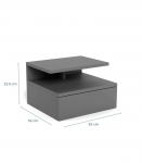&Ouml;&ouml;kapp ASHLAN 35x32xH22,5cm, riiuliga ja sahtliga, seinakinnitusega, materjal: puit, v&auml;rvus:helehall, viimistlus: lakitu
