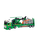 Dinosaur Transport Set: Truck, Tow Truck, Helicopter, Lights, Sound
