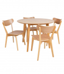 S&ouml;&ouml;gilauakomplekt ROXBY &uuml;mar laud D105xH76cm, 4 tooli (AC91520 ), tamm