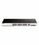 D-LINK DGS-1210-28, Gigabit Smart Switch with 24 10/100/1000Base-T ports and 4 Gigabit MiniGBIC (SFP) ports, 802.3x Flow