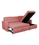 Nurgadiivanvoodi WAIOLA 226x84/143xH90cm, roosa