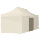 Pop Up Folding tent 3x4.5 m, with walls, Beige, X series, aluminum (canopy, pavilion, awning)
