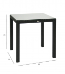 Laud WICKER 73x73xH71cm, must