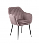 Tool EMILIA 57x59xH83cm, iste ja seljatugi: kangas, v&auml;rvus: vanaroosa, jalad: must metall