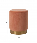 Tumba LA PERLA D35xH42cm, kattematerjal: samet kangas, v&auml;rv: korall oranž