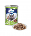 PREVITAL Cat Food Sterile Beef in Sauce - Wet Food for Cats - 415g