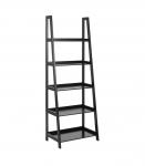 Riiul WALLY 63x40xH180cm, 5-riiuliga, riiuliplaat ja raam: MDF, v&auml;rvus: must, viimistlus: v&auml;rvitud