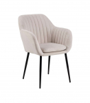 Tool EMILIA 57x59xH83cm, iste ja seljatugi: kangas, v&auml;rvus: beež, jalad: must metall