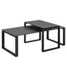 Diivanilauad 2tk KATRINE 115x55xH37,5cm, 69x40xH45cm, must