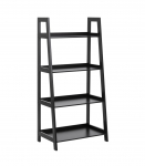 Riiul WALLY 63x40xH130cm, 4-riiuliga, riiuliplaat ja raam: MDF, v&auml;rvus: must, viimistlus: v&auml;rvitud