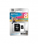 Silicon Power 8 GB MicroSDHC Flash memory class 10 SD adapter