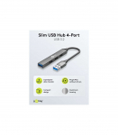 Goobay Slim 4-Port USB Hub, USB-A to USB-A, 5 Gbit/s 74456