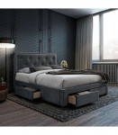 Voodi GLOSSY 160x200cm, ilma madratsita, hall