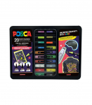 uni POSCA marker Groovy Colours, komplekt 20 tk, metallkarbis
