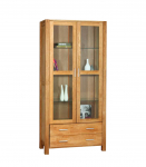 Vitriinkapp CHICAGO NEW 2-klaasuksega ja 2-sahtliga, 91x40xH190cm, puit: tammespoon/MDF, v&auml;rvus: naturaalne, &otilde;litatud