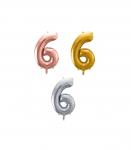 PartyDeco fooliumist &otilde;hupall, number 6, suur, 86 cm