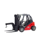 Forklift Construction Vehicle Moving Forks Red