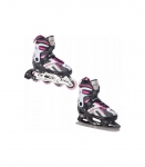 2-in1 Laste rulluisud Raven Pulse reguleeritava suurusega must/roosa