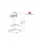 Maclean MC-661 Trolley TV Stand with Mounting Bracket and 2 Shelfs