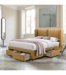 Voodi SUGI madratsiga HARMONY TOP 160x200cm, kollane