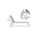 Sun lounger, subbed 199x65x35 cm, light gray