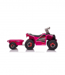 XMX630T Pink Battery Quad Bike With Trailer