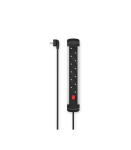 Extensioncord Hama 6-Way, Switch, Wall Mounting, 3 m, alu
