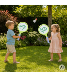 WOOPIE Badminton Tennis Rackets with Foam Ball and Dinosaur Shuttlecock