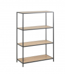 Riiul SEAFORD 77x35xH114cm, tamm, m&ouml;&ouml;bliplaat, metall