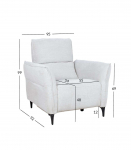 Tugitool MIAMI elektriline recliner 95x92xH99cm, helebeež