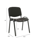 Klienditool ISO, 54,5x42,5xH82cm, iste: kangas, v&auml;rvus: must, raam: must